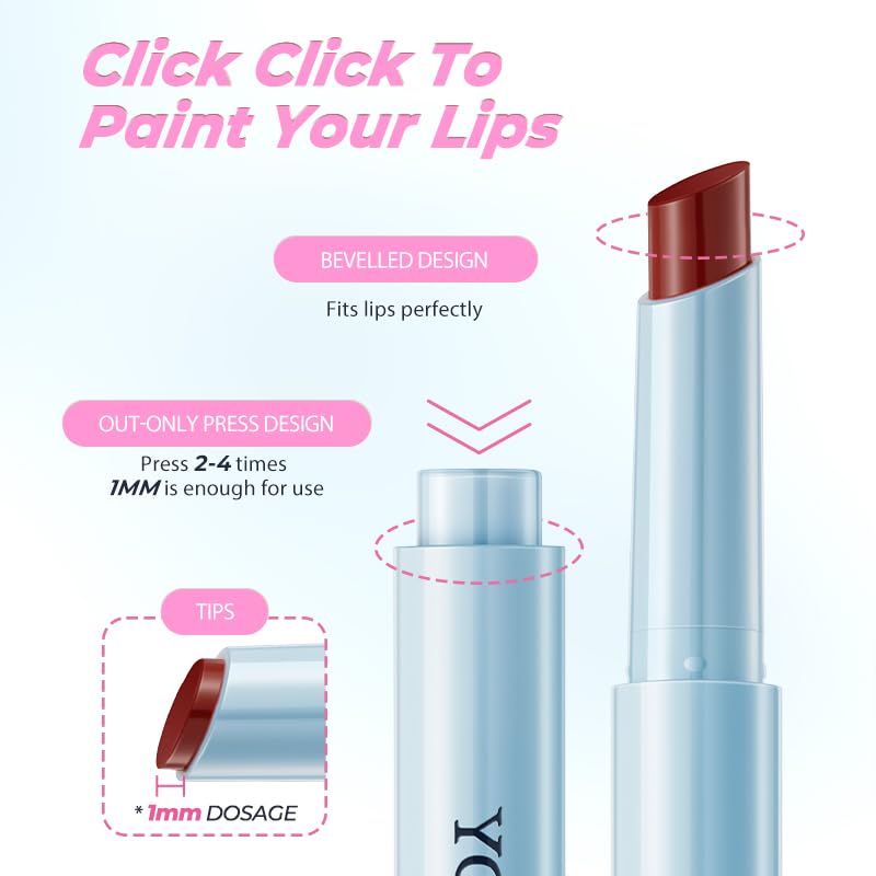SACE LADY Glossy Lip Tint Set, Moisturizing Non-Sticky Solid Lipstick, 3 Colors