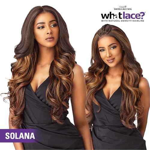 Sensationnel What Lace 13X6 Wigs - Solana Lacefrontal Hand Tied Glueless Synthetic With Natural Density Preplucked Hairline (1B OFFBLACK)