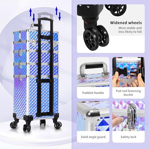 AROUS Rolling Makeup Train Case 4-in-1 with Wheels
