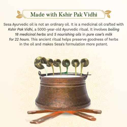 Sesa Ayurvedic Hair Oil with Bhringraj & 17 Herbs for Hair Growth - 3.38 fl oz