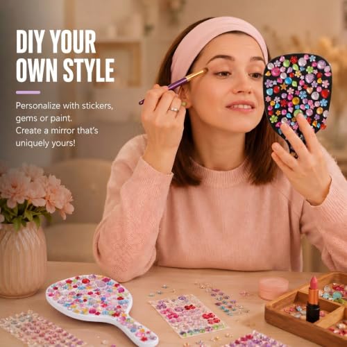 Hicarer 16 Pc Handheld Makeup Mirrors with Handle, Travel Size