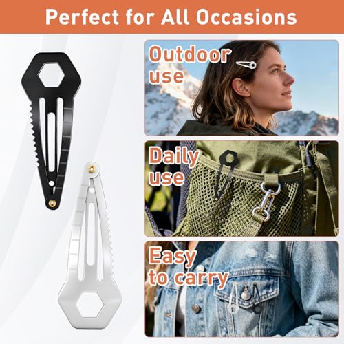 VinBee Self Defence Hair Clips For Women, Tactical Hair Clip,Multi-Functional HairBarrettes Mini Pins Stainless Steel, Self-Defense EDC Survival Kit-10 Pack