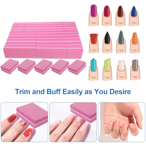 Nail Buffers 50-Pack, 100/180 Grit Mini Buffer Blocks