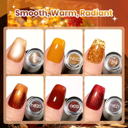 Beetles Fall Gel Polish Set, 6 Colors UV LED Curable