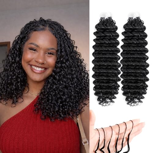 Mibeke 12 Inch Deep Wave Feather Crochet Hair