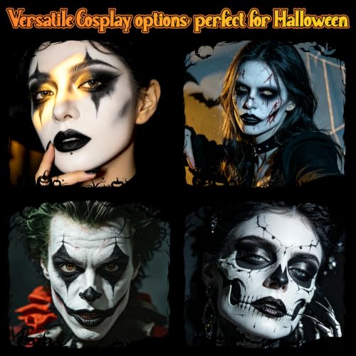 Black & White Oil Face Paint Kit with Lipstick & Setting Powder