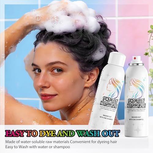 Temporary Black Hair Color Spray - Washable & Non-Sticky