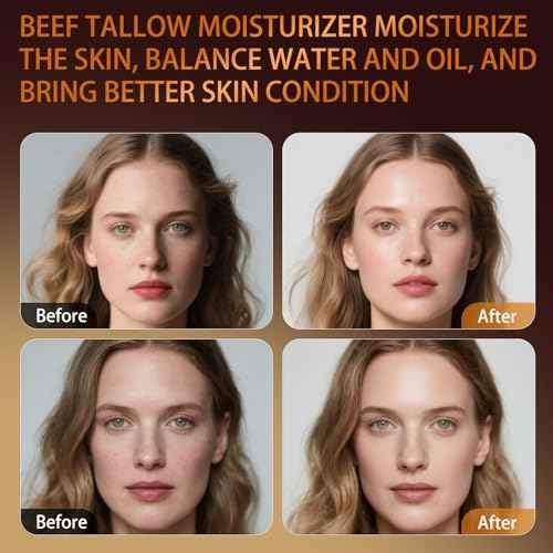 Tallow and Honey Balm for Face Beef Tallow for Skin Organic Grass-Fed Beef Tallow Balm for Face Body Moisturizer (Lavender)