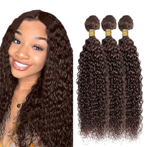 28-30 Inch Brown Kinky Curly Hair Bundles #4 (3-Pack)