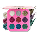 Profusion Cosmetics Majestic Gems 9 Shades Pressed Glitter Palette - High-Impact Sparkle for Face, Body & Eyes, Buildable & Blendable with Minimal Fallout Application, Cruelty-Free Makeup
