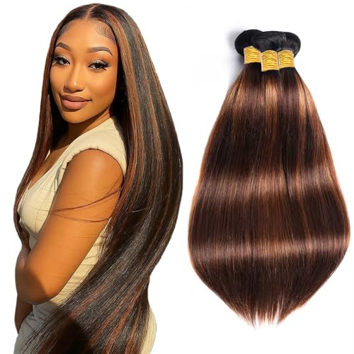 P4/30 Straight Brazilian Hair Bundles - 3 Pack 30-34 Inch