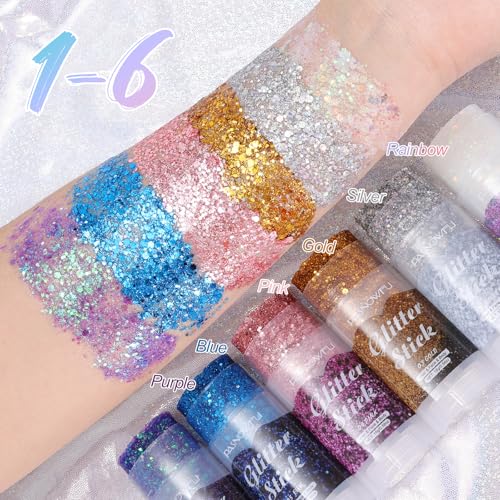Violet Gel Glitter Stick for Face & Body