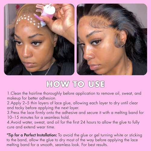 Dolahair Lace Wig Glue Kit 5pcs - Waterproof Adhesive & Remover for Lace Front Wigs