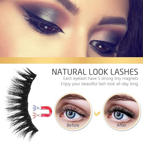 Magnetic Eyelashes Kit - 10 Pairs 5D Lashes with Magnetic Eyeliner