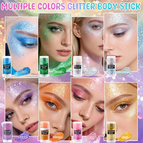 Vibrant Orange Body & Hair Glitter Stick - Waterproof Shimmer