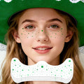 Green Glitter Shamrock Temporary Tattoos - 8 Sheets Waterproof Face Stickers