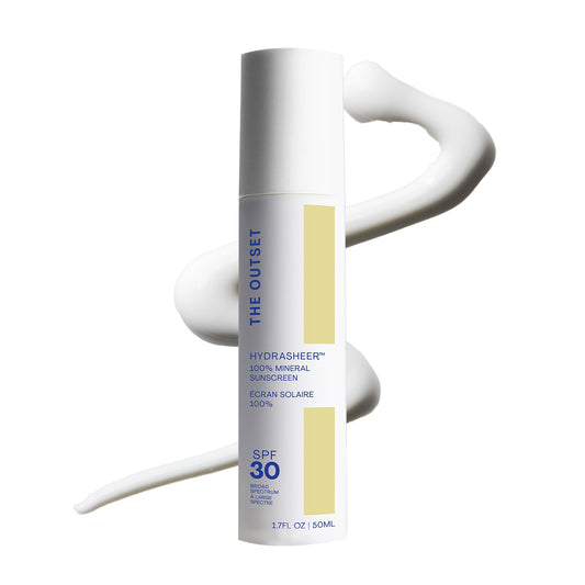 The Outset Hydrasheer 100% Mineral Hydrating Sunscreen SPF 30 - UVA/UVB protection - Face, Lightweight, Clean, Vegan Free - Sensitive Skin - 1.7 fl oz