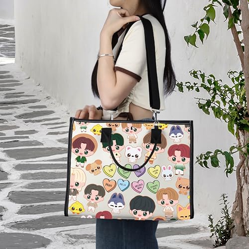 LEVLO Korean Group Stay Cosmetic Makeup Bag Korean Group Fans Gift Korean Group Cartoon Member Makeup Zipper Pouch Bag (SK LT)