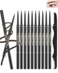 12-Piece Waterproof Eyebrow Pencil Set with Brush