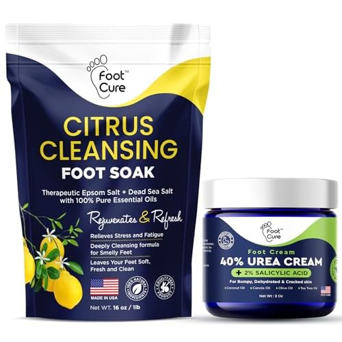 Citrus Detox Foot Soak with Epsom Salts - for Foot Callus, Tea Tree Oil Foot Cream - Moisturizing Athletes Foot Care For Dry Cracked Feet Cream - Heel & Callus Removal