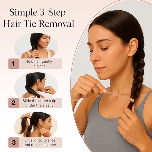 Kitsch Elastic Hair Tie Cutter Tool - 3-Piece No-Damage Band Remover
