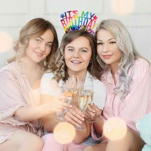 Birthday Girl Headband with Rainbow Bling, Birthday Crown for Women Girls, 21cm x 13cm, Hand Wash Only