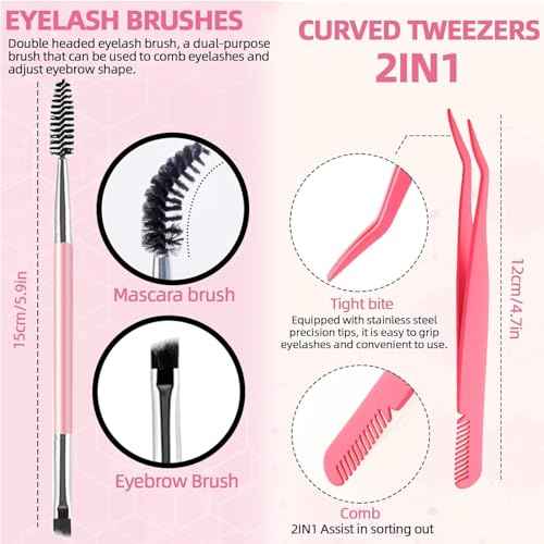 DIY Wispy Lash Extension Kit 580Pcs D Curl 6 styles Individual Lash Clusters Eyelash Extension with Lash Bond and Seal,Quick Glue Remover Tweezers Eyelash Brush Mini Applicator