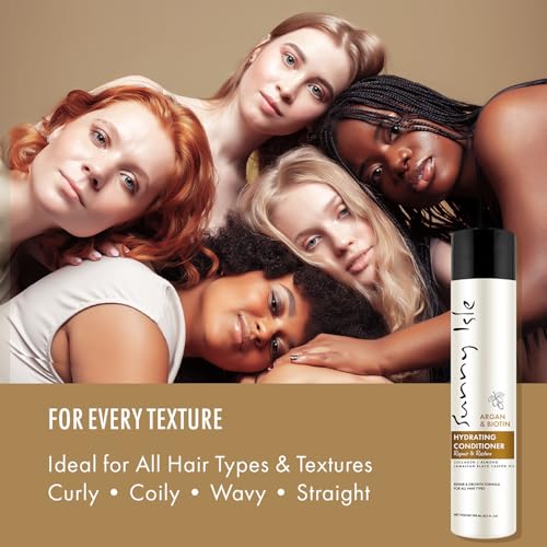 Sunny Isle Argan and Biotin Hydrating Conditioner - Collagen, Almond, Jamaican Black Castor Oil - 10.1 oz