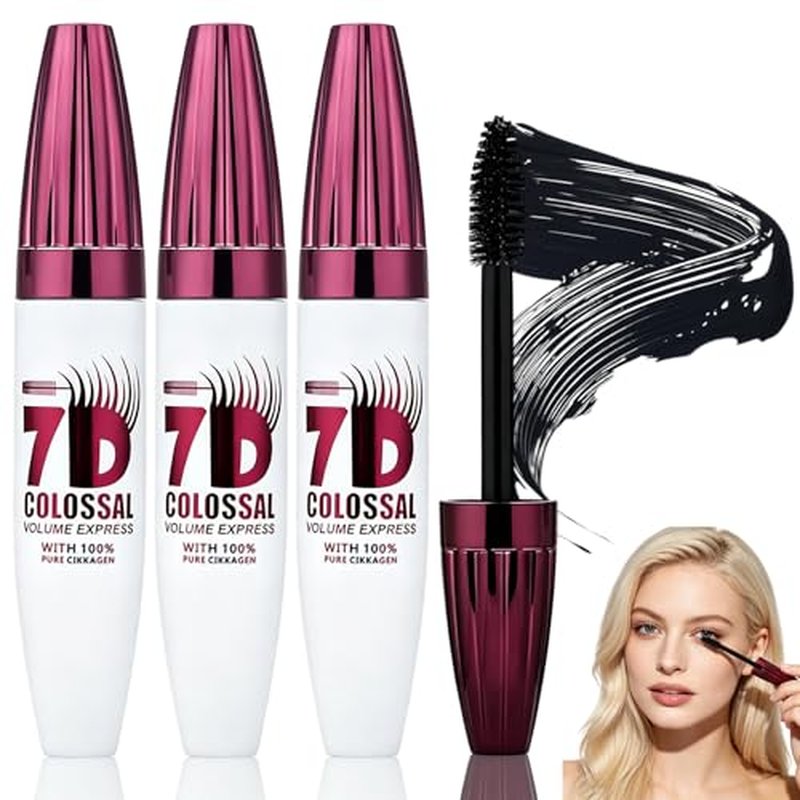 7D Waterproof Mascara 3 Pack - Long Lasting Volume & Curl