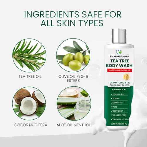 Tea Tree Antifungal Body Wash ? Soothes Folliculitis, Acne, Jock Itch, Athlete¡¯s Foot, Ringworm, Tinea Versicolor, Body Odor, Eczema & Dermatitis-Prone Skin