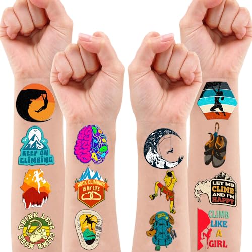 96PCS Rock Climbing Temporary Tattoos - 8 Sheets Party Favors