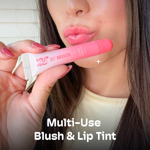 MIXIK Guava Cheeky Blush Tint & Lip Stain, Multi-Use, Long-Lasting, Hydrating, Vegan & Cruelty-Free, 0.3 fl oz