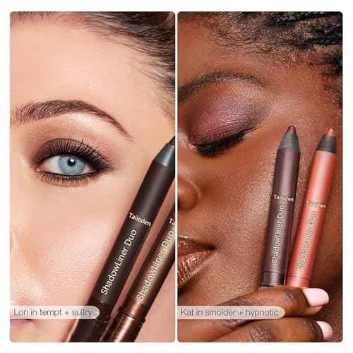 Shadow Liner 2-in-1 Eyeliner & Eyeshadow, Waterproof, Smudge-Proof Duo Eye shadow Stick with Smudge Brush, Duo Eyeshadow Stick for Effortless Smoky or Natural Eye Makeup (SMOKESHOW+GAZE)