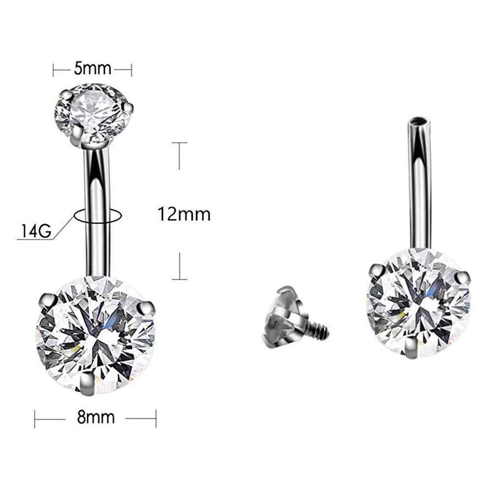 prgislew Belly Piercing Kit Piercing Kit Professional Navel Piercings Kits with 13G 14G Belly Button Ring Piercing Needles and Piercing Clamps for Belly Navel Ring Studs Piercing Set