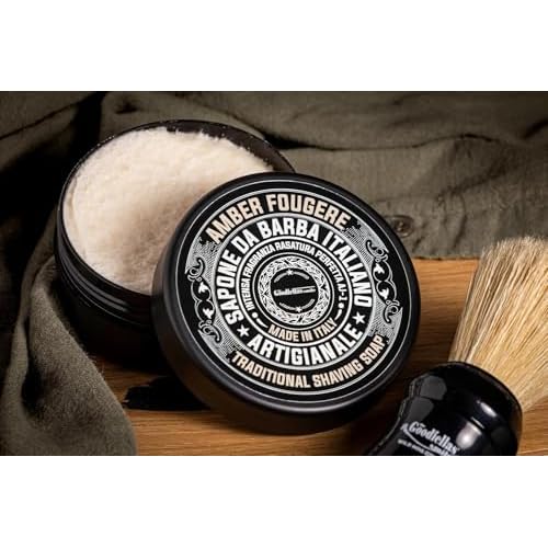 The Goodfellas¡¯ Smile AMBER FOUGERE (Lavender & Sandalwood) Italian Shaving Soap ? Classic Tallow Croap for Use with Shaving Brush, Razor & Traditional Wet Shave