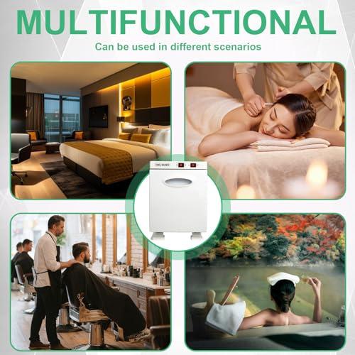 Hot Towel Cabinet 5L, Hot Towel Warmer Cabinet with LED Temperature Display, Extra Large Capacity Heater for Spa, Massage, Salon, Home Use (White 5L)