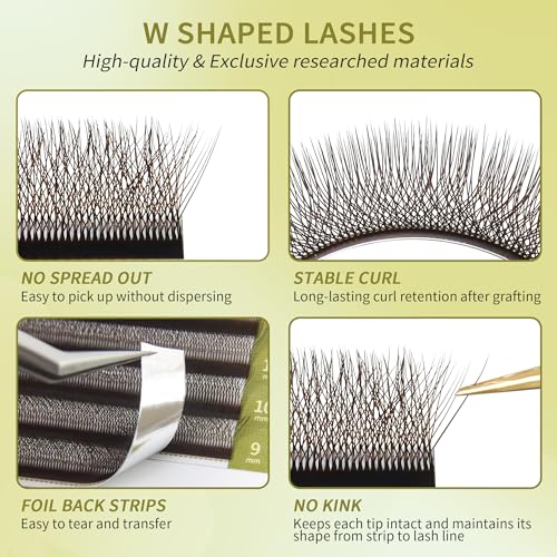5D W Lash Extensions Premade Fans Soft Matte Brown 8-15mm