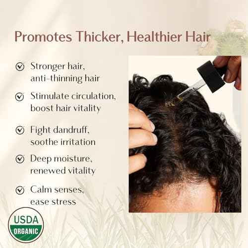 YANIBEST Organic Rosemary Essential Oil, Castor Oil, 100% Pure Natural Hair Oil for Strengthening Hair, Nourish and Repair Damaged Hair, Improve Scalp Health