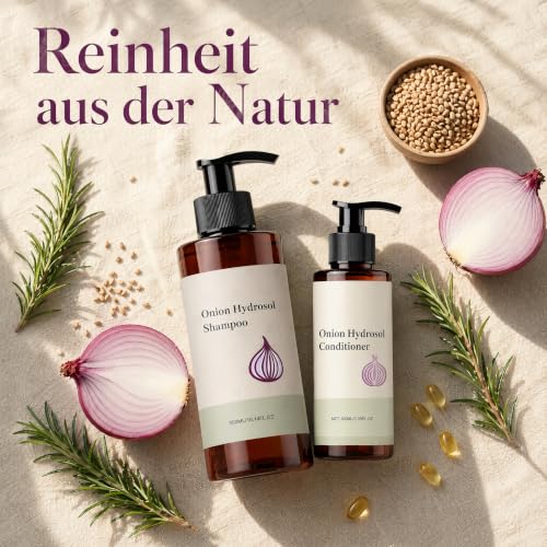 Onion Hydrosol Shampoo & Conditioner Set with Rosemary & Biotin for Hair Growth