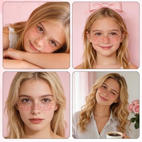 Valentine's Face Freckle Patches - 6pc Waterproof Temporary Tattoos