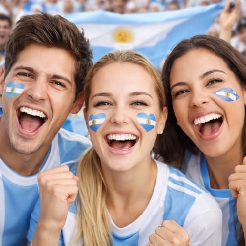 Argentine Flag Temporary Tattoos - 10 Pack Waterproof