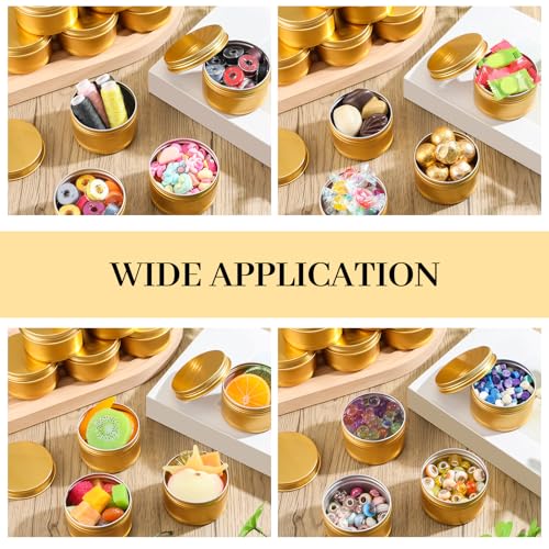 Patelai 36 Pcs 4 oz Metal Tin Cans with Screw Lids & Stickers