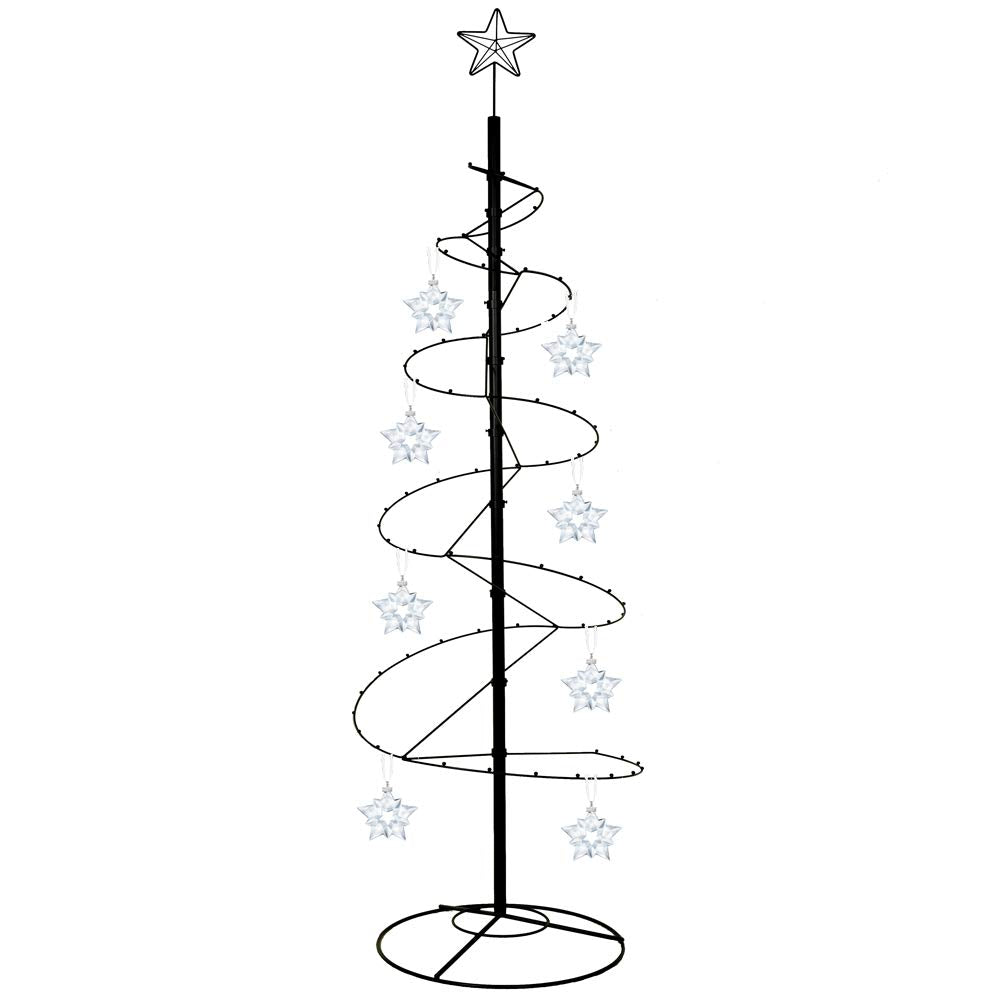 HOHIYA 7 Ft Metal Christmas Tree Spiral Wrought Iron Ornament Display Stand Hanger Wire Hook Hanging for Halloween Swarovski 2024 Decorations Gift Taiwan Made Black