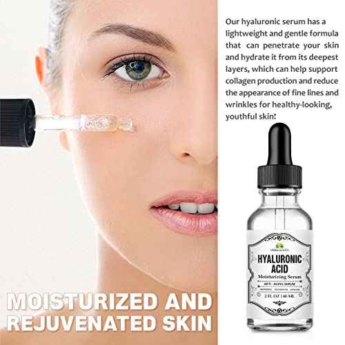 Herbalicious Hyaluronic Acid Serum ? Hyaluronic Acid Serum for Face ? Paraben-Free Pure Hyaluronic Acid ? Moisture Boost Hydrating Serum ? Anti-Aging Serum for Fine Lines, Wrinkles ? 2oz