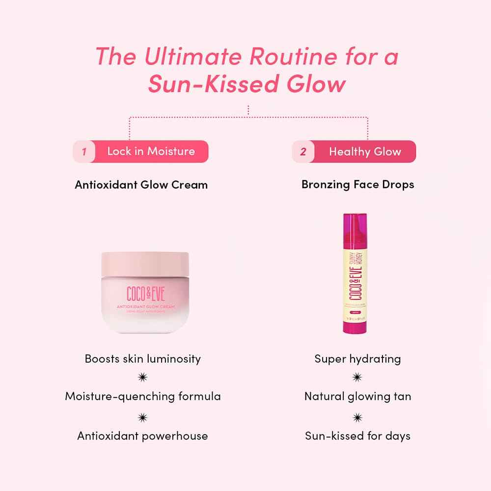 Coco & Eve Antioxidant Glow Cream. With Niacinamide, Hyaluronic Acid, & Ceramide to nourish, protect, repair & smoothen the skin. Suitable for sensitive skin (1.76 fl oz)