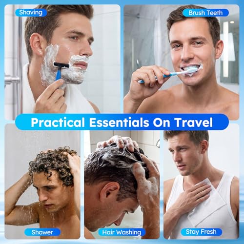 Travel Hygiene Kit Personal Toiletries Bulk, Disposable Homeless Care Package Supplies, Men Toiletry Set Cleaning Essentials Individually Wrapped for Camping, Travel, Relief, Charity (11-in-1, 20)