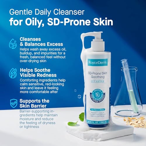 Roycederm Seborrheic Dermatitis Face & Body Wash - 2 Pack, Fragrance-Free, Sensitive Skin Care