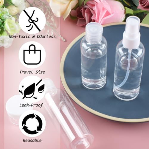 Travel Bottles Set TSA Approved Leak-Proof Reusable Cosmetic Containers