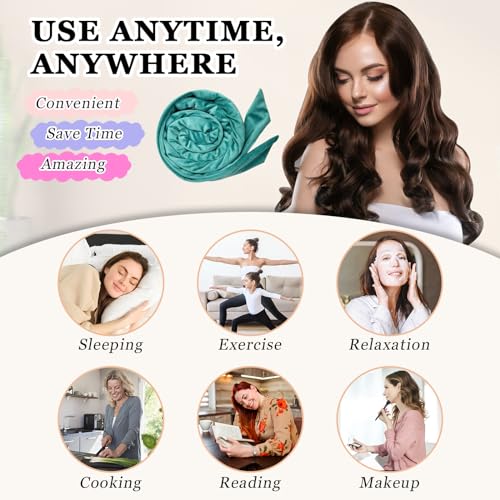 Gwabee No Heat Overnight Curl Headband, 70" Soft Velvet Wrap
