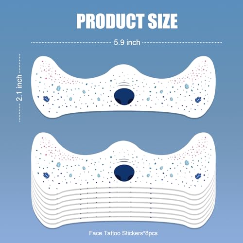 Glitter Freckle Temporary Tattoos - Waterproof Face Stickers, 8 Sheets